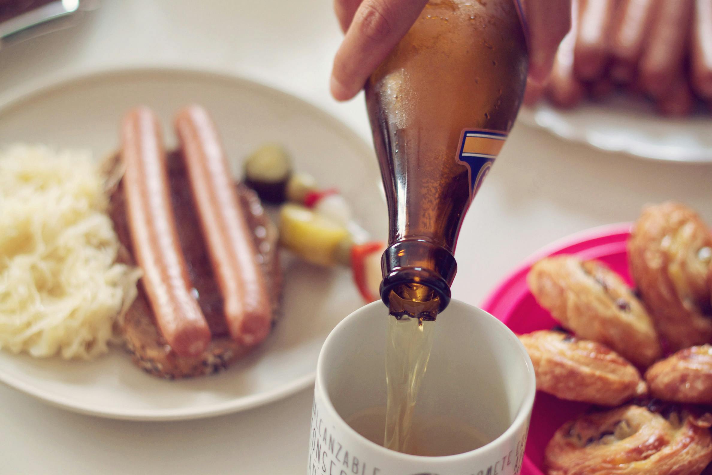 beer and hot dogs